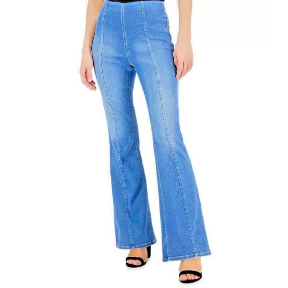 I.N.C. International Concepts Women's High-Rise Pull-On Flare-Leg Jeans Light 4 - Picture 1 of 12